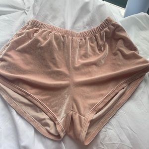 Brandy Melville Light pink velvet shorts